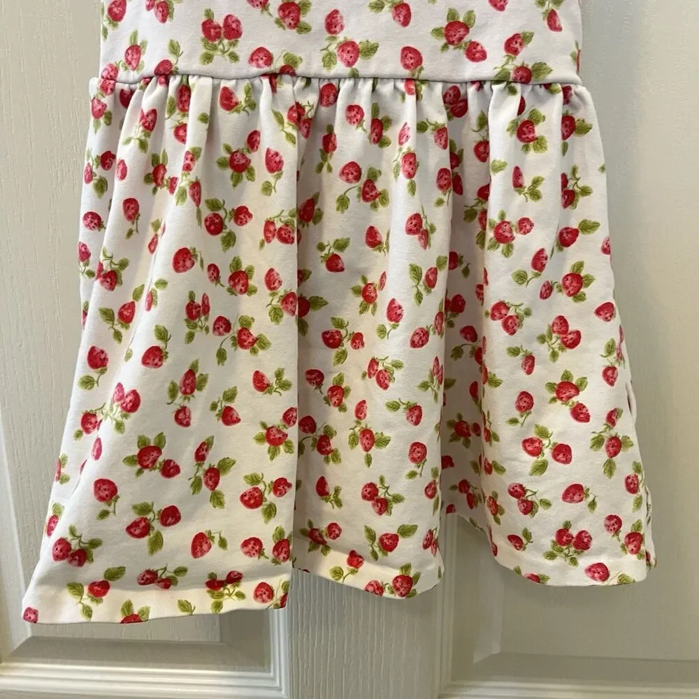Ralph Lauren Strawberry Stretch Jersey Dress Criss-Cross Straps Girls 18 Months